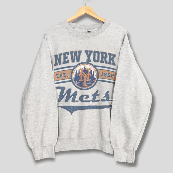 Vintage New York Mets Baseball Crewneck Sweatshirt Retro MLB Shirt For Men Women - Picture 1 of 2